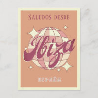 Ibiza España rétro parti vintage Carte postale