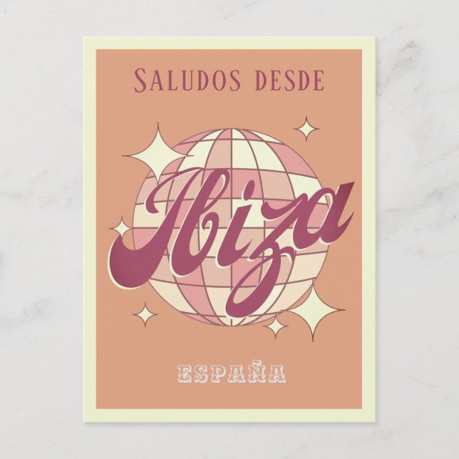 Ibiza España rétro parti vintage Carte postale (Devant)