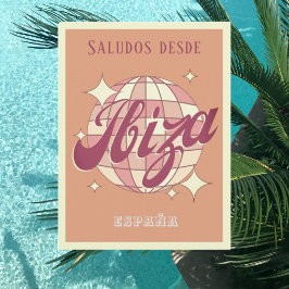 Ibiza España Retro Vintages Party Postkarte