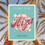 Ibiza España Retro Vintages Party Postkarte<br><div class="desc">Ibiza Isla de España,  Spanien,  Retro Vintag Design mit einer Diskothek in Rosa und Aprikosenpfirsichfarben. Diese schöne Postkarte ist eine perfekte Grußkarte für Ibiza-Bewohner,  Besucher,  Touristen oder Fans.</div>