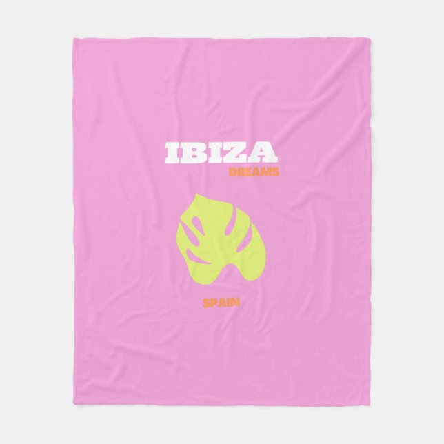 Ibiza, Preppy, Preppy Room, rosa Fleecedecke (Vorderseite)