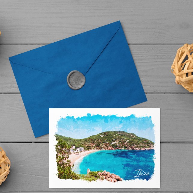 Ibiza Spain Beach Landschaftsreise Postkarte (Ibiza Spain Postcard)