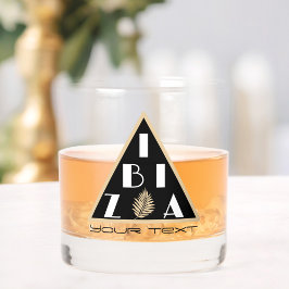 Ibiza Spanien Logo für moderne Strand Bar Whiskyglas