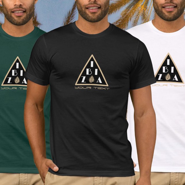 Ibiza-Spanien-Logo moderne Schwarz-weiße Aufkleber T-Shirt (Von Creator hochgeladen)