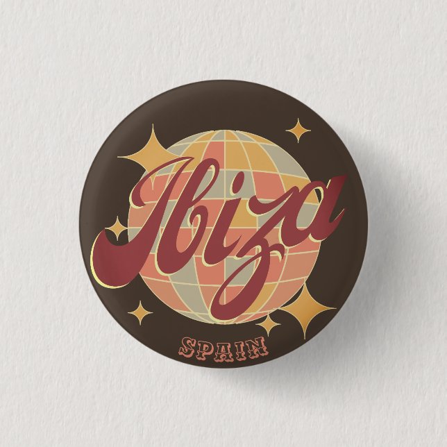 Ibiza Spanien Party Diskothek Retro Vintag Button (Vorderseite)