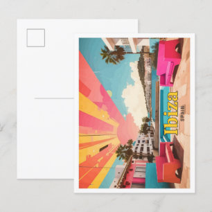Ibiza Spanien Pop Kunst, Dichtung und Musik Postkarte