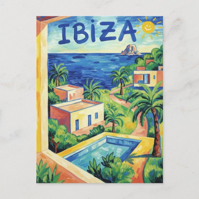 Ibiza Spanien Reise Postkarte (Vorderseite)