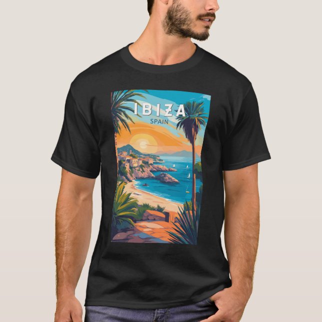Ibiza Spanien Reisen Kunst, Dichtung und Musik Vin T-Shirt (Vorderseite)