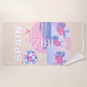 Ibiza, Spanien, Reisen Kunst, Preppy Art, Pink, Pa Strandtuch