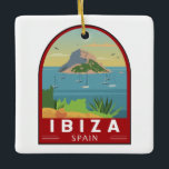 Ibiza Spanien Reisen Vintage Kunst Keramikornament<br><div class="desc">Ibiza Vektorgrafik Design. Ibiza ist eine der Balearen Inseln,  ein Archipel von Spanien im Mittelmeer. Es ist bekannt für das lebhafte Nachtleben in Ibiza Stadt und Sant Antoni.</div>