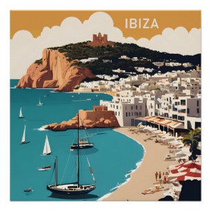 Ibiza, Spanien Reiseplakat Poster