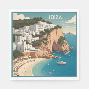 Ibiza, Spanien Reiseplakat Serviette