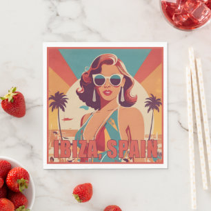 Ibiza, Spanien Reiseplakat Serviette