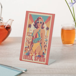 Ibiza, Spanien Reiseplakat Sockelschild