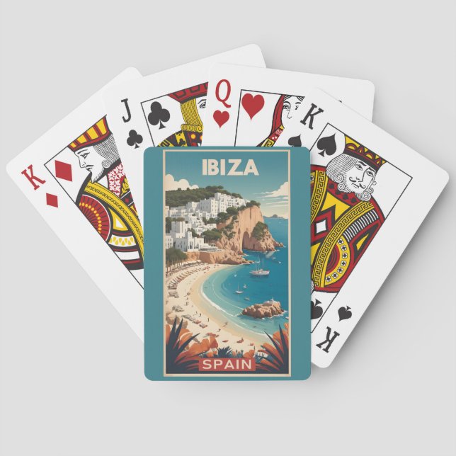 Ibiza, Spanien Reiseplakat Spielkarten (Rückseite)