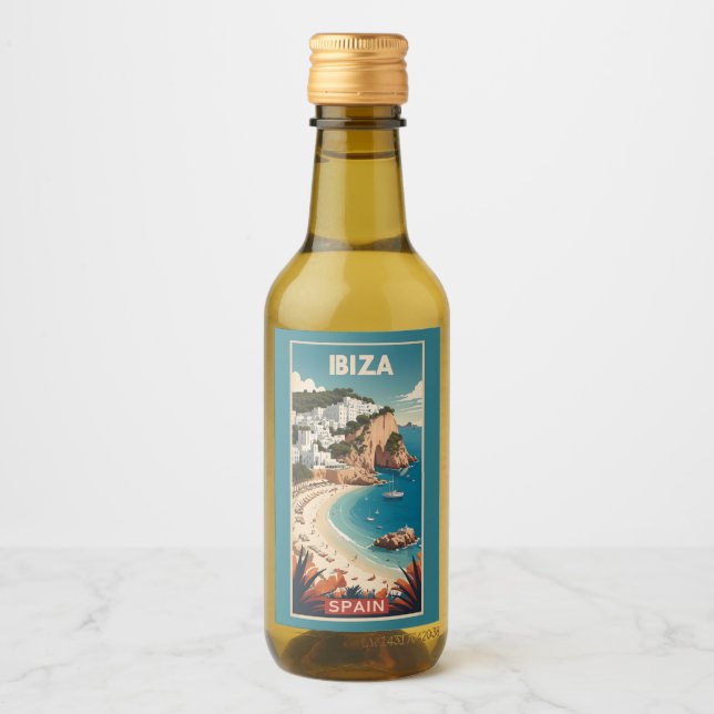 Ibiza, Spanien Reiseplakat Weinetikett (Vorderseite)