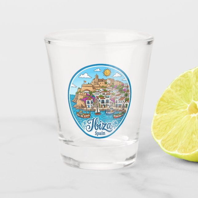 Ibiza Spanien Schnapsglas (Vorderseite)
