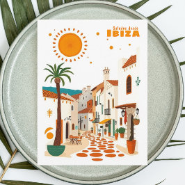 Ibiza Spanien Urlaub Weiß Mittelmeer Postkarte