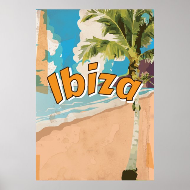 Ibiza Vintager Urlaub Poster (Vorne)