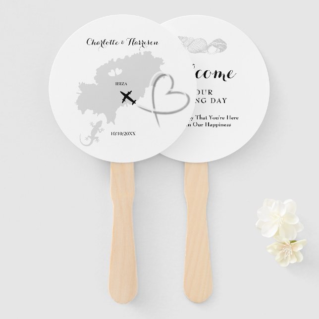 Ibiza Wedding Destination Fächer (Vorne und Hinten)