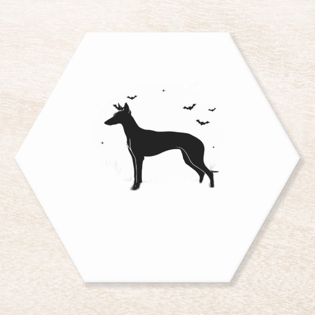 Ibizan Hound Dog � Halloween Moon Silhouette Class Untersetzer (Vorderseite)