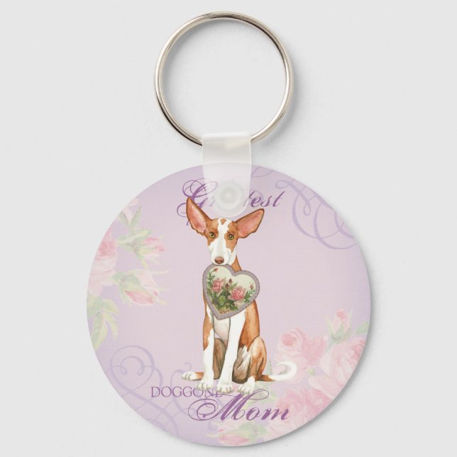 Ibizan Hound Heart Mama Schlüsselanhänger (Vorderseite)