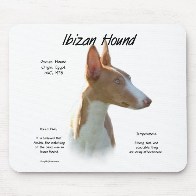 Ibizan Hound History Design Mousepad (Vorne)