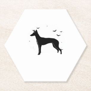 Ibizan Hound Hund � Halloween Mond Silhouette Klas Untersetzer
