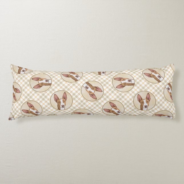 Ibizan Hound Malerei glatt Roter Hund Kunst Seitenschläferkissen (Vorderseite)