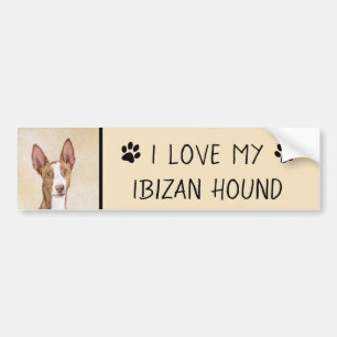 Ibizan Hound Malerei - Niedliche Original Hunde Ku Autoaufkleber