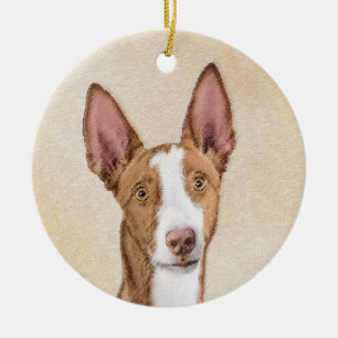Ibizan Hound Malerei - Niedliche Original Hunde Ku Keramik Ornament