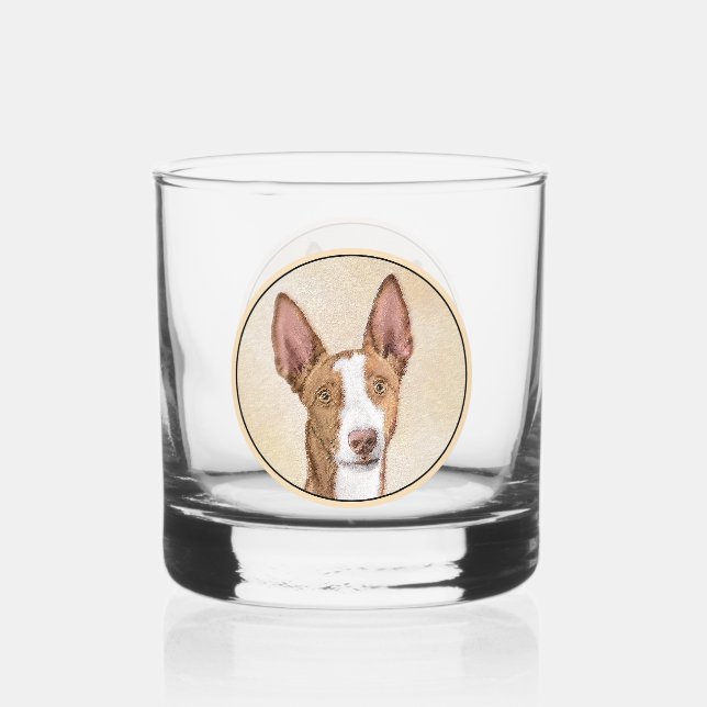 Ibizan Hound Malerei - Niedliche Original Hunde Ku Whiskyglas (Vorderseite)