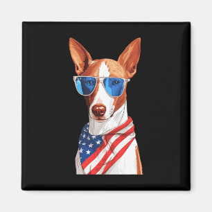 Ibizan Hound mit der Unabhängigkeit der USA am 4.  Magnet