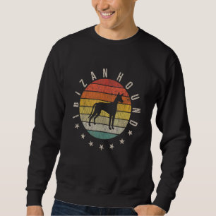 Ibizan Hound Paw Vintag Retro Vater Mama Frauen Ha Sweatshirt