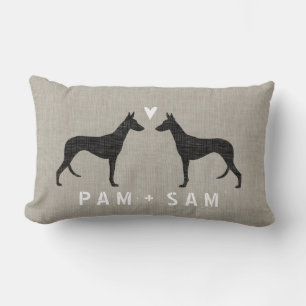 Ibizan Hound Silhouetten Liebe Lendenkissen