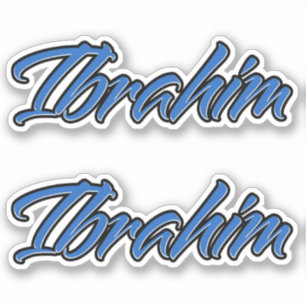Ibrahim Nom bleu Autocollants Sticker Stickerset