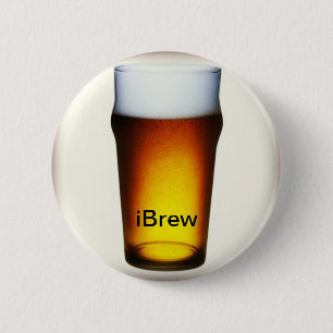 iBrew Ale Glass Button