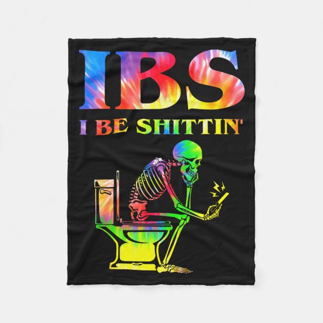 Ibs I Be Tin' Funny Skeleton Tie Dye  Fleecedecke (Vorderseite)