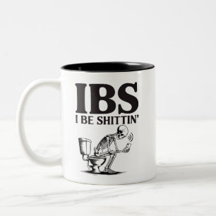 IBS: Ich scheiße lustiges Skelett Badezimmer Zweifarbige Tasse