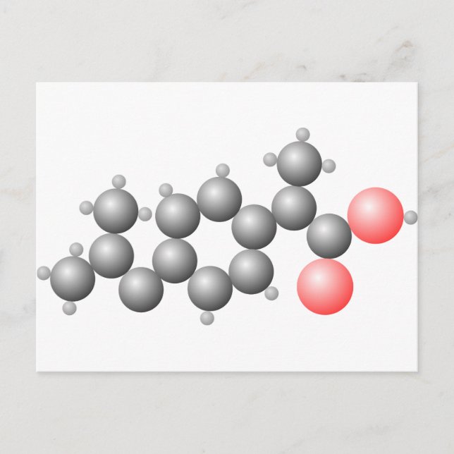 Ibuprofen Molekularestruktur Postkarte (Vorderseite)
