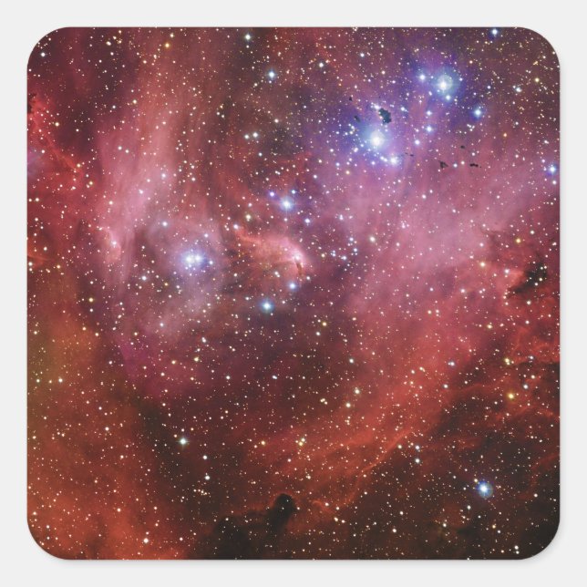 IC 2944 Running Chicken Nebula Lambda Cen Nebula Quadratischer Aufkleber (Vorderseite)