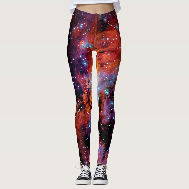 IC 4628 Pop Rachennebel Art Ölgemälde Leggings (Vorderseite)