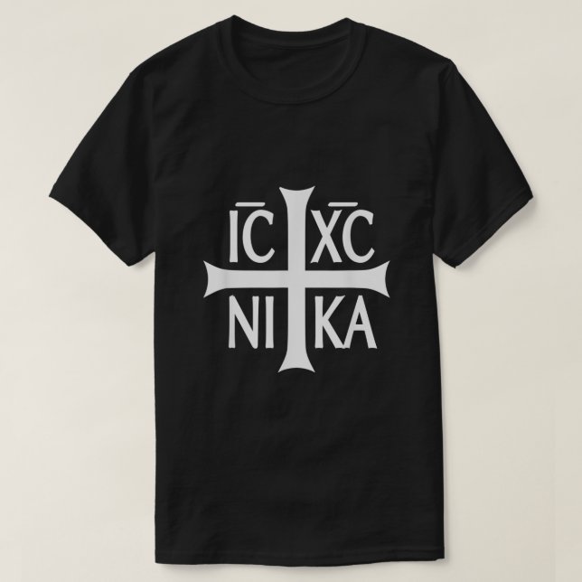 IC XC NIKA Cross Eastern Christlich Greece Tee Shi (Design vorne)