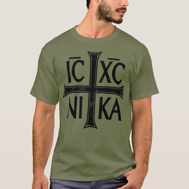 IC XC NIKA Cross orthodox Eastern Christianity T-Shirt (Vorderseite)