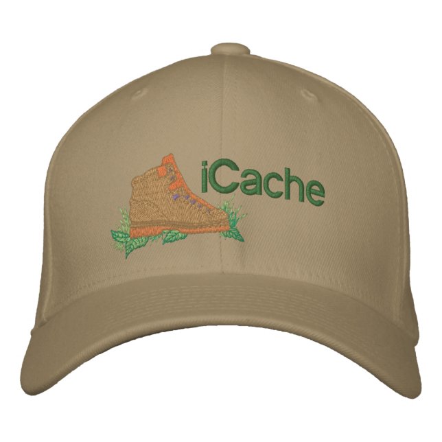 iCache Geocacher Bestickte Baseballkappe (Vorderseite)