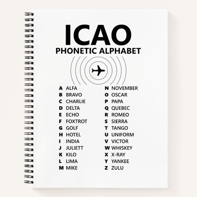 ICAO NATO Buchstabiertafel Pilot - Graph Notizbuch (Vorderseite)