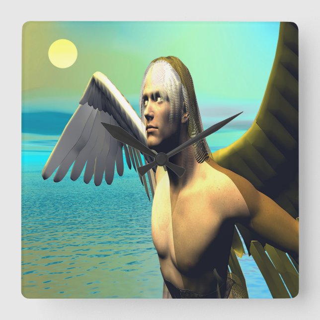 Icarus Quadratische Wanduhr (Vorderseite)