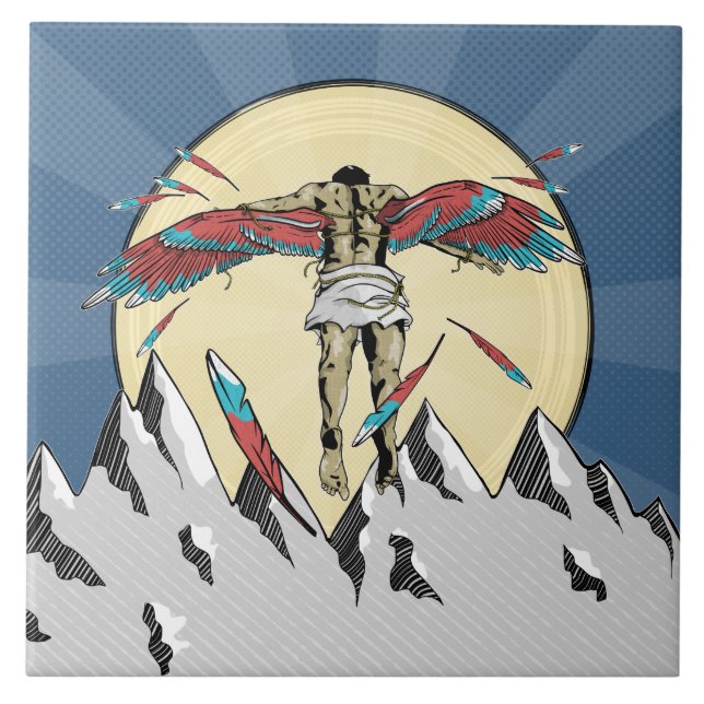 Icarus Retroposter Fliese (Vorderseite)