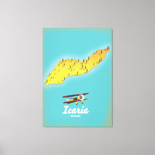 Icasia Griechenland Reiseplakat. Leinwanddruck
