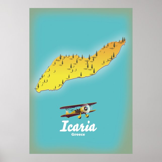 Icasia Griechenland Reiseplakat. Poster (Vorne)